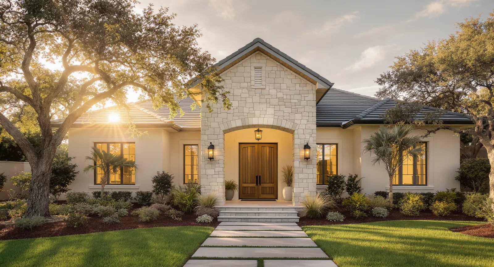 A Carapezza custom home in Greater Tampa Bay at golden hour